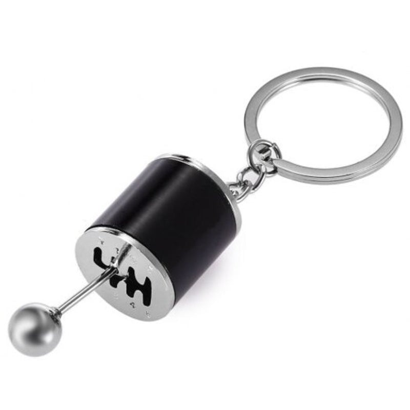Movable 3D Car Gear Stick Model Key Chain Black Keyrings