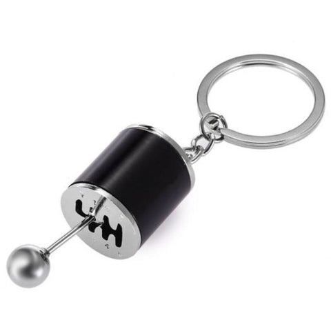 Movable 3D Car Gear Stick Model Key Chain Black Keyrings