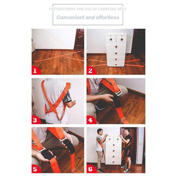 Moving Belts Furniture Team Adjustable Movers And Easy Lifting Of Conveyor Orange Tie Downs & Straps