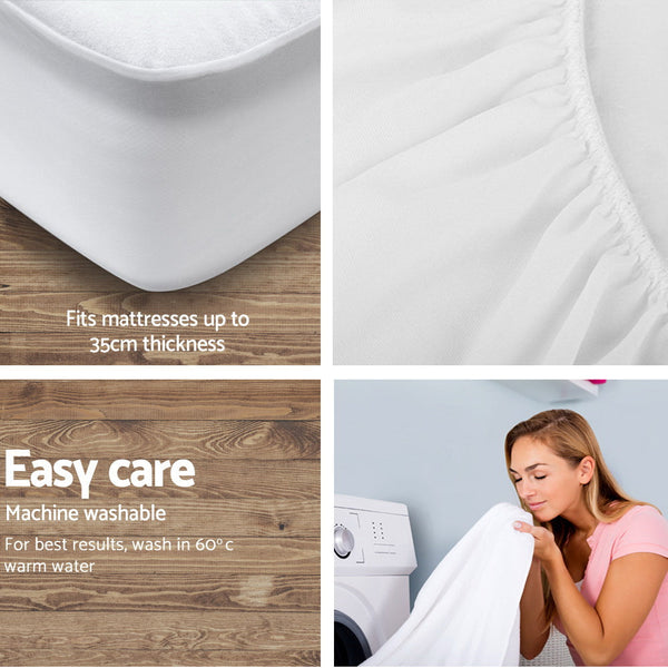 Giselle King Size Waterproof Bamboo Mattress Protector Mattress Toppers & Protectors