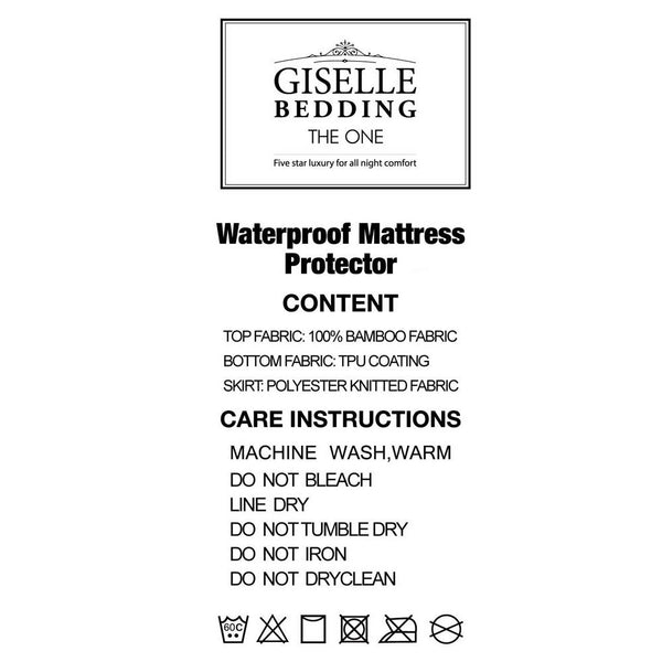Giselle Bedding Bamboo Mattress Protector Single
