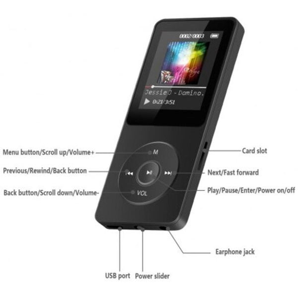 Mp3 Player With Micro Sd Card Slot 8 Gb Black Ipods & Mp3 Players