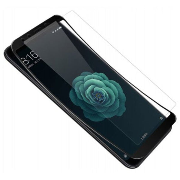 2Pcs Carbon Fiber 3D Curved Edge Tempered Glass For Xiaomi Mi A2 Black