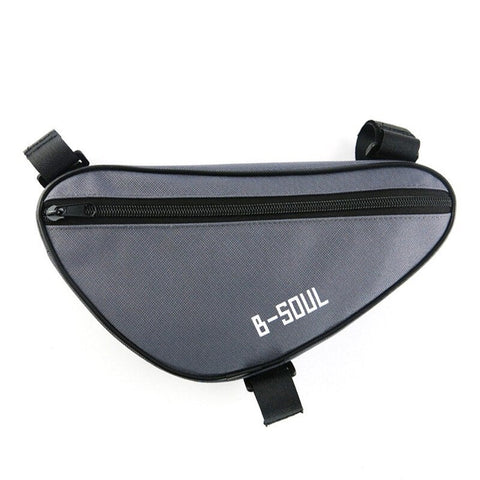 Mtb Front Tube Bag Road Bike Triangle Pouch Pannier For Bicycle Cycling Gray