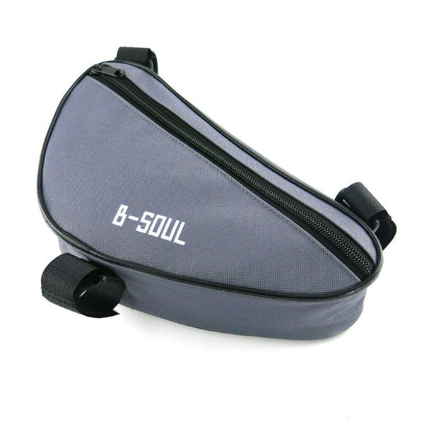 Mtb Front Tube Bag Road Bike Triangle Pouch Pannier For Bicycle Cycling Gray