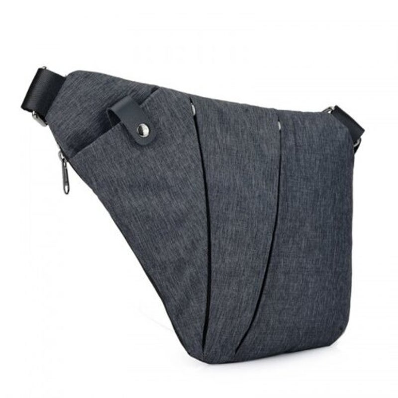 Multi Function Anti Theft Men's Canvas Chest Bag Gray Bags