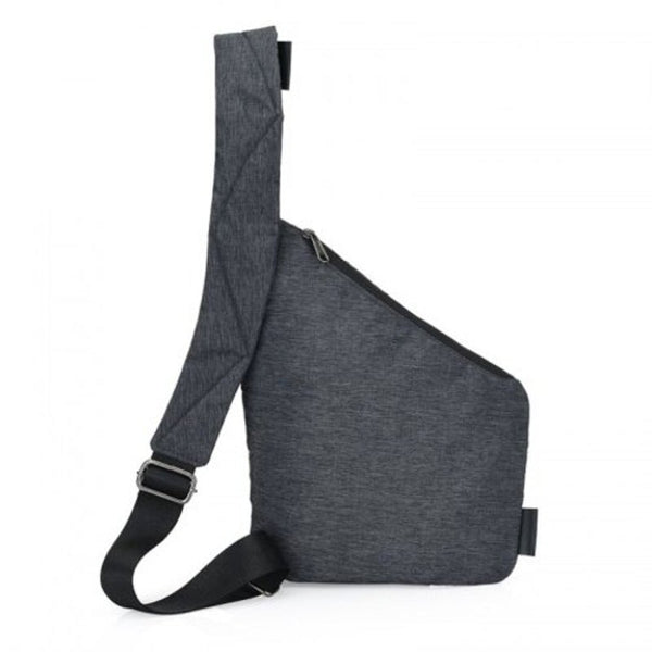 Multi Function Anti Theft Men's Canvas Chest Bag Gray Bags