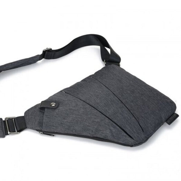 Multi Function Anti Theft Men's Canvas Chest Bag Gray Bags