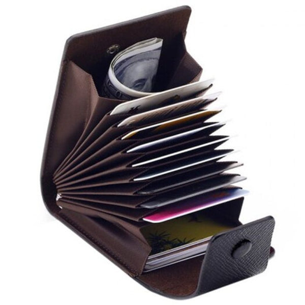 Multi Function Card Holder Men Women Accordion Wallet For Id / Bank Credit Black Wallets