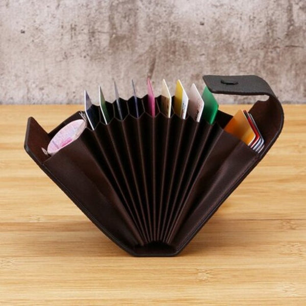 Multi Function Card Holder Men Women Accordion Wallet For Id / Bank Credit Black Wallets