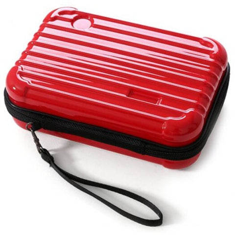 Multi Function Creative Mini Hard Shell Suitcase Wallet Shockproof Pressure Proof Cosmetic Storage Bag Red Cases Covers & Skins