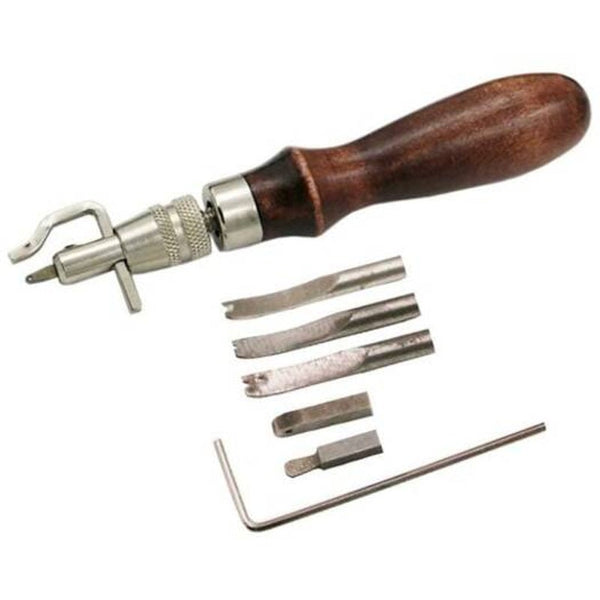 Multi Function Groover Leather Trimming Edger Diy Handmade Tool 8Pcs Sepia Manual Edgers