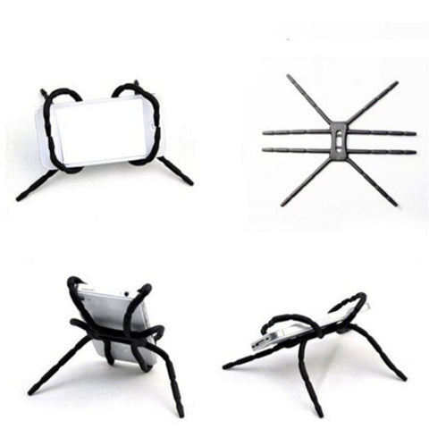 Multi Function Portable Spider Flexible Grip Holder For Smartphones And Tablets Black