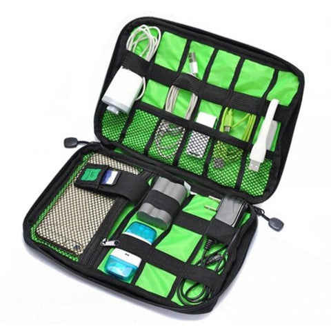 Multi Function Waterproof Travel Carry Protective Data Cable Storage Bag Black Storage Bags