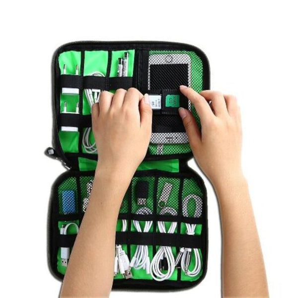 Multi Function Waterproof Travel Carry Protective Data Cable Storage Bag Black Storage Bags