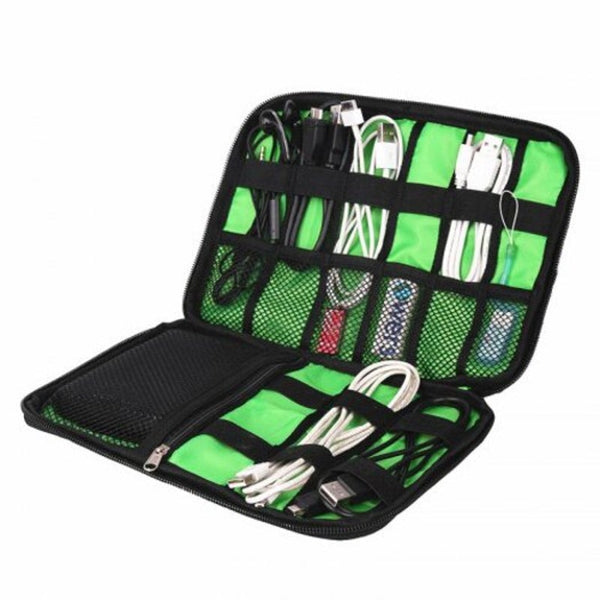 Multi Function Waterproof Travel Carry Protective Data Cable Storage Bag Black Storage Bags
