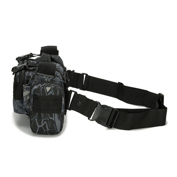 Multifunctional Tactical Waist Bag Outdoor Sports Hiking Black Python Pattern