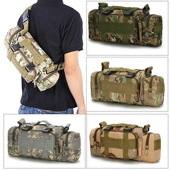 Multi Functional Camouflage Tactic Waist Bag Crossbody Pack Pouch Shoulder Belt Range Outdoor Sports Hiking Cycling Fishing 9 Waist Packs & Bags