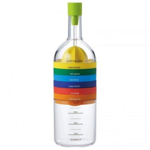 Multi Functional Kitchen Tool Manual Juice Grinding Volume Cup Eight In One Bottle Piece Set Manual Juicers