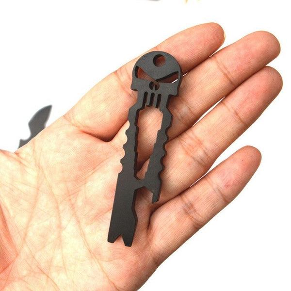 Stainless Steel Skull Crowbar Keychain Outdoor Multi Function Tool Multi Tools