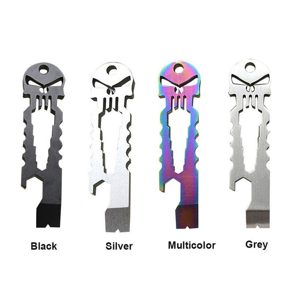 Stainless Steel Skull Crowbar Keychain Outdoor Multi Function Tool Multi Tools