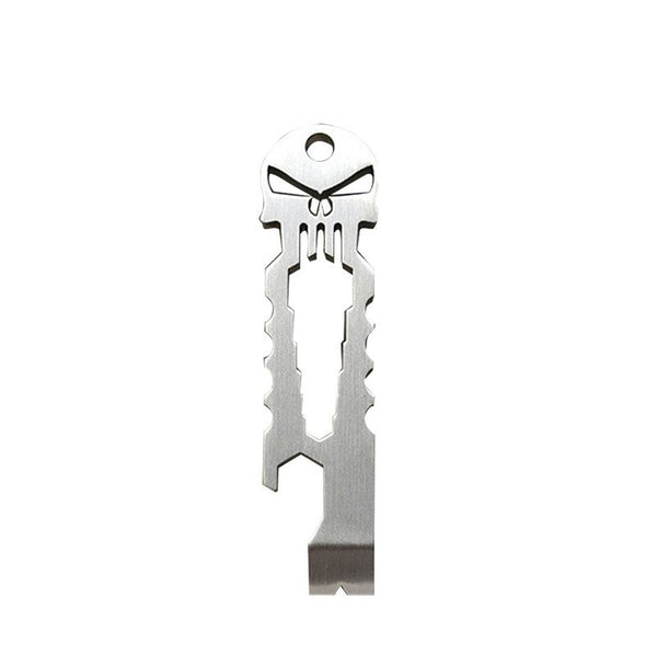 Stainless Steel Skull Crowbar Keychain Portable Outdoor Multi-Function Tool