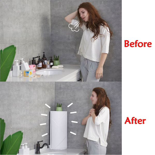 Multi Functional Toilet 360 Degrees Rotating Bathroom Corner Storage Rack Cabinet Shelves