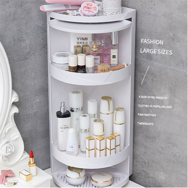 Multi Functional Toilet 360 Degrees Rotating Bathroom Corner Storage Rack Cabinet Shelves