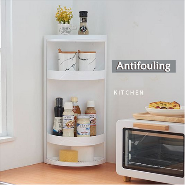 Multi Functional Toilet 360 Degrees Rotating Bathroom Corner Storage Rack Cabinet Shelves