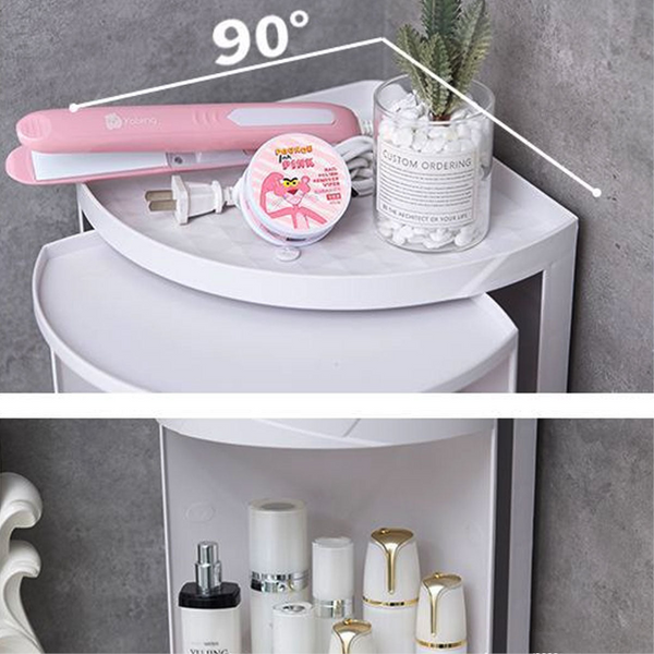 Multi Functional Toilet 360 Degrees Rotating Bathroom Corner Storage Rack Cabinet Shelves