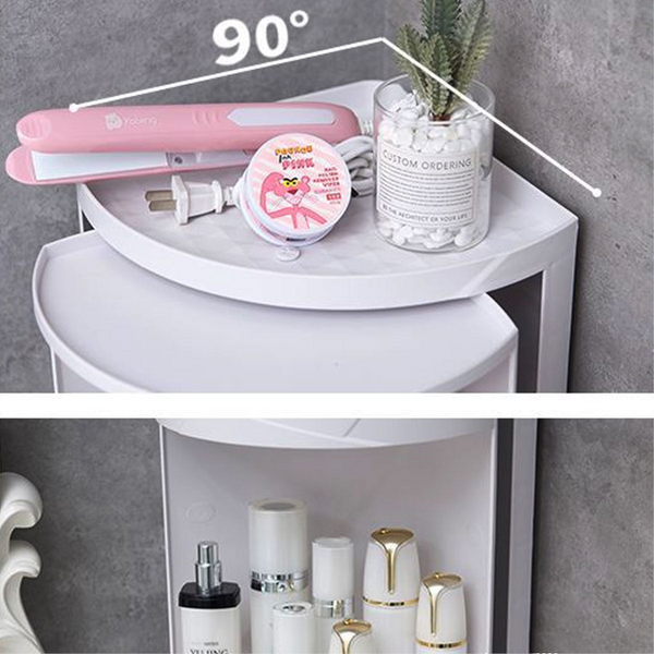 Multi Functional Toilet 360 Degrees Rotating Bathroom Corner Storage Rack Cabinet