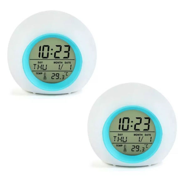 Multi Function Led Digital Alarm Clock With Seven Changing Colours Smart Alarm Clocks & Clock Radios
