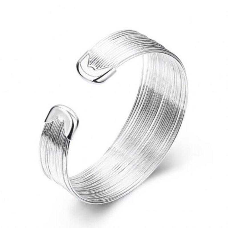 Veile Studios Multi Line Bracelet Fashion Round Shape Silver Bracelets