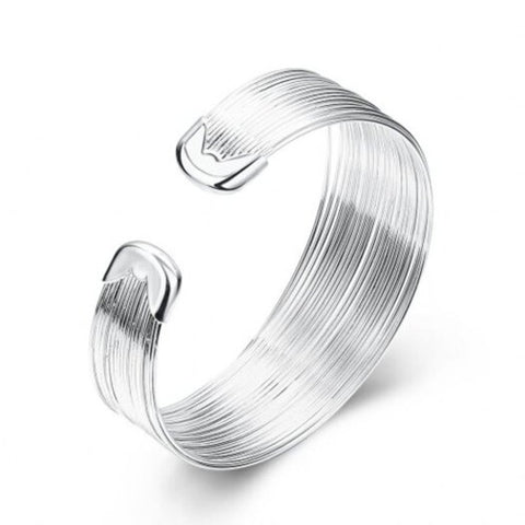 Veile Studios Multi Line Bracelet Fashion Round Shape Silver Bracelets