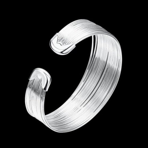 Veile Studios Multi Line Bracelet Fashion Round Shape Silver Bracelets