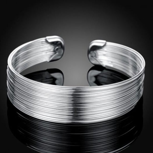 Multi Line Bracelet Fashion Round Shape Silver