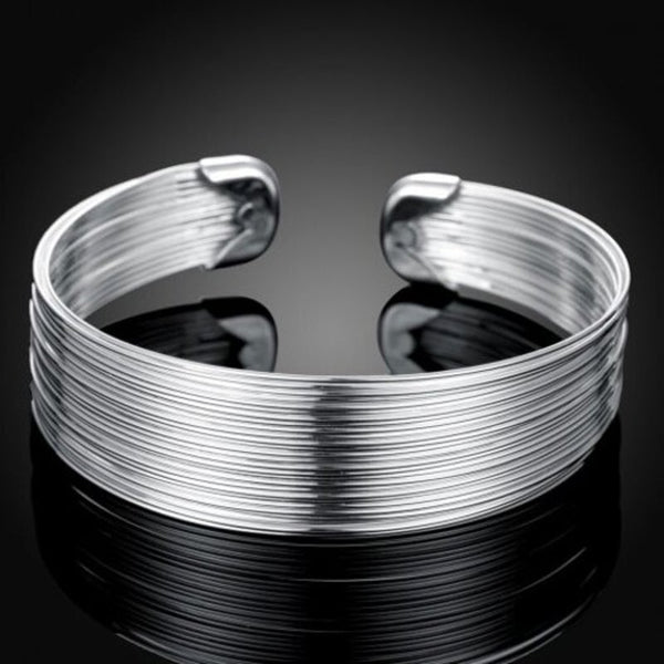 Veile Studios Multi Line Bracelet Fashion Round Shape Silver Bracelets
