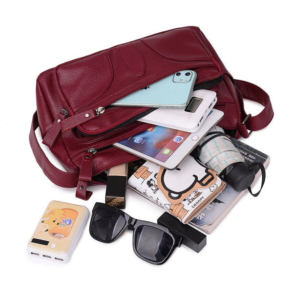 Multi Pockets Large Capacity Pu Leather Shoulder Cross Body Bags For Women Casual Purses Handbags Luxury Designer Women's Bags & Handbags
