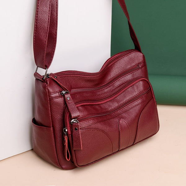 Multi Pockets Large Capacity Pu Leather Shoulder Cross Body Bags For Women Casual Purses Handbags Luxury Designer Women's Bags & Handbags