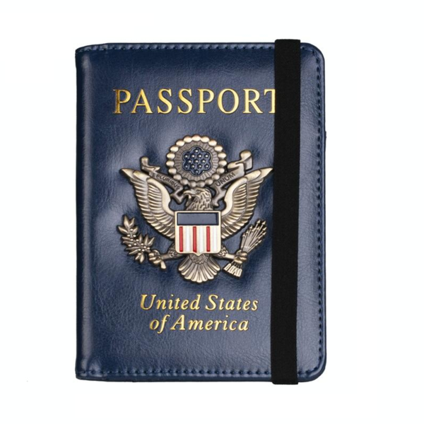 Multi Card Passport Holder Anti Magnetic Wallet Blue Wallets