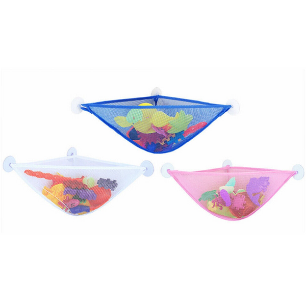 Multi Functional Bath Mesh Kids Toys Hanging Storage Basket Light Blue