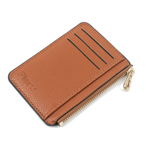 Multi Slot Zipper Card Holder Large Capacity Ultra Thin Coin Purse Coffee Business Card Holders