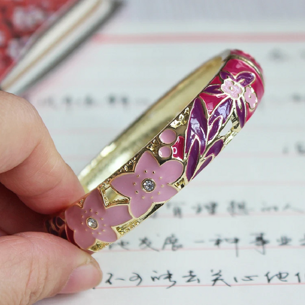 Veile Studios Multicolor Cloisonne Enamel Star Bangle Bracelet Women Jewellery Bracelets