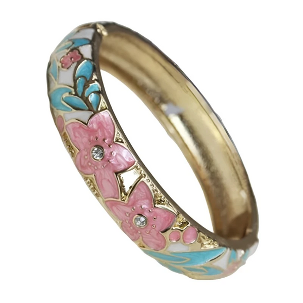 Veile Studios Multicolor Cloisonne Enamel Star Bangle Bracelet Women Jewellery Bracelets