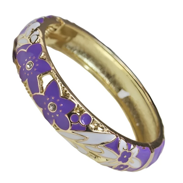 Veile Studios Multicolor Cloisonne Enamel Star Bangle Bracelet Women Jewellery Bracelets