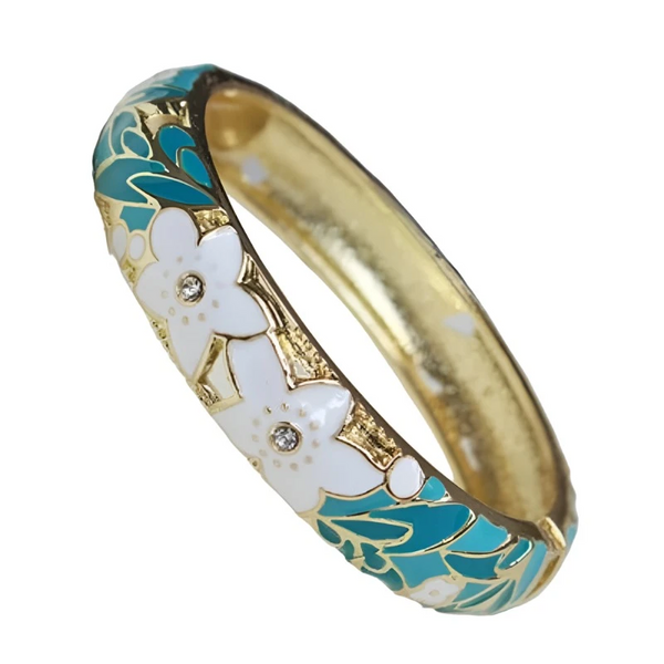 Veile Studios Multicolor Cloisonne Enamel Star Bangle Bracelet Women Jewellery Bracelets