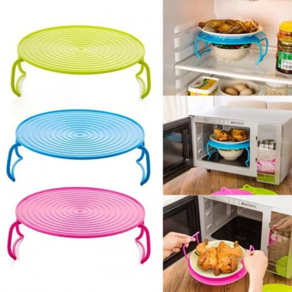 Multifunction Microwave Oven Heating Layered Steaming Rack 2Pcs Green Yellow Microwave Cooking Gadgets