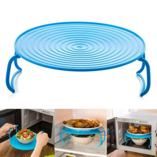 Multifunction Microwave Oven Heating Layered Steaming Rack 2Pcs Green Yellow Microwave Cooking Gadgets