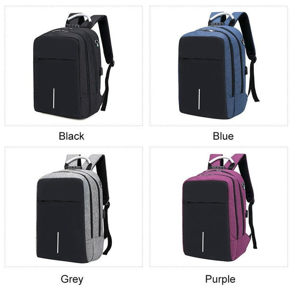 Multifunction Oxford Laptop Backpack Purple