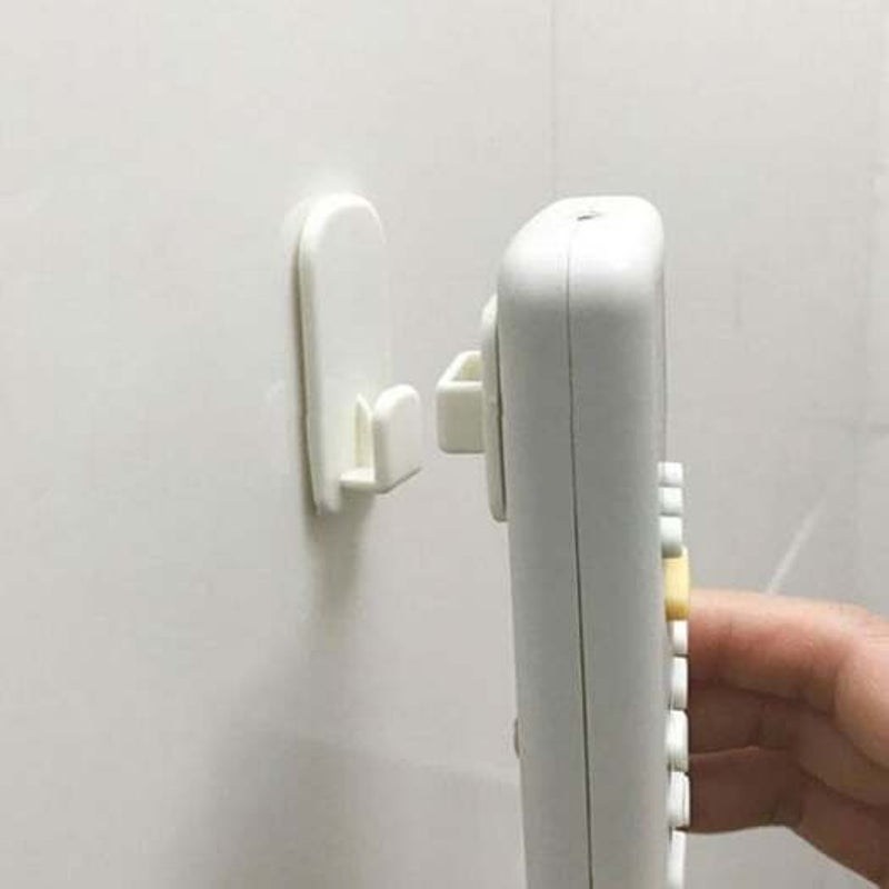 Multifunction Paste Type Tv Air Conditioner Remote Control Hook Set 2 Pair Milk White Hooks & Hangers